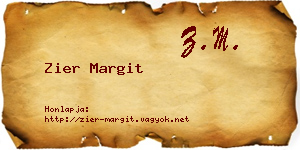 Zier Margit névjegykártya